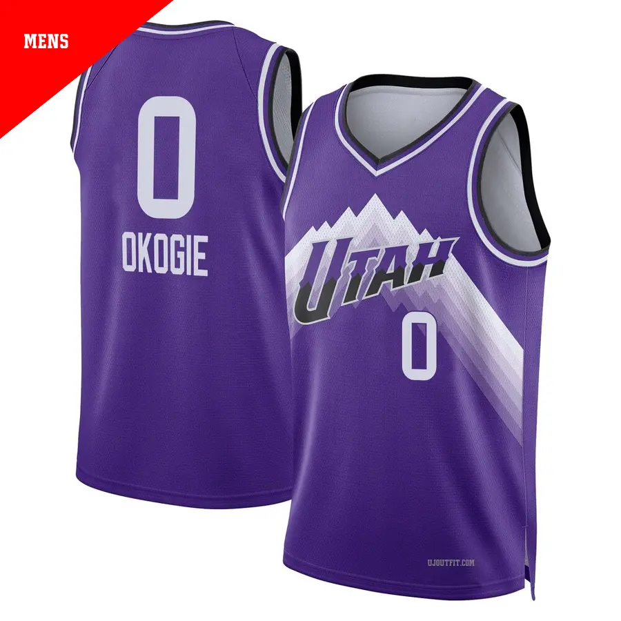 ＃0 Men's Josh Okogie Utah Jazz 2023/24 Swingman Purple City Edition Jersey