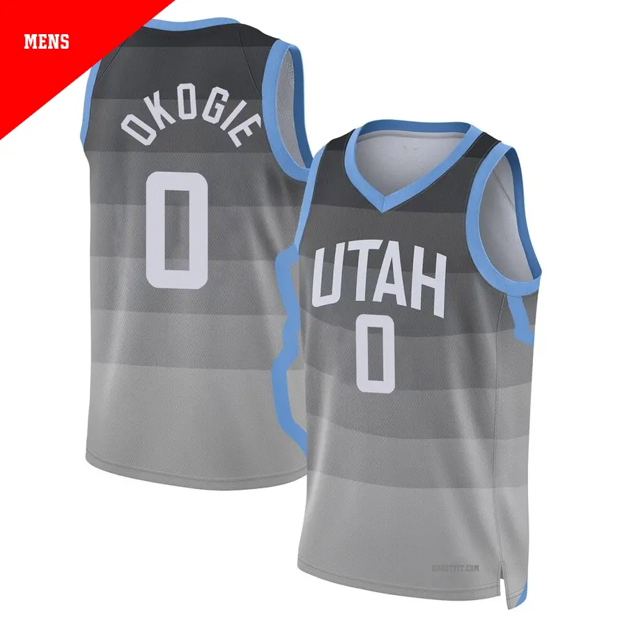 ＃0 Men's Josh Okogie Utah Jazz 2025/26 Swingman Gray City Edition Jersey