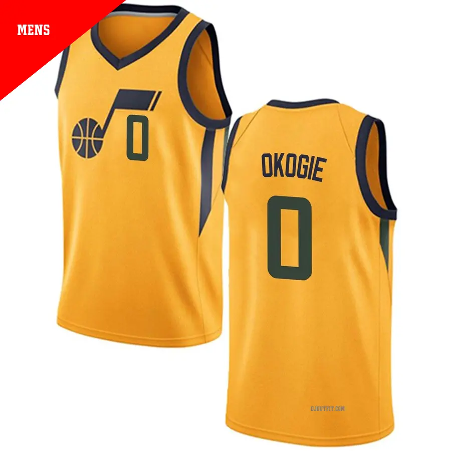 ＃0 Men's Josh Okogie Utah Jazz Gold Swingman Jersey Statement Edition