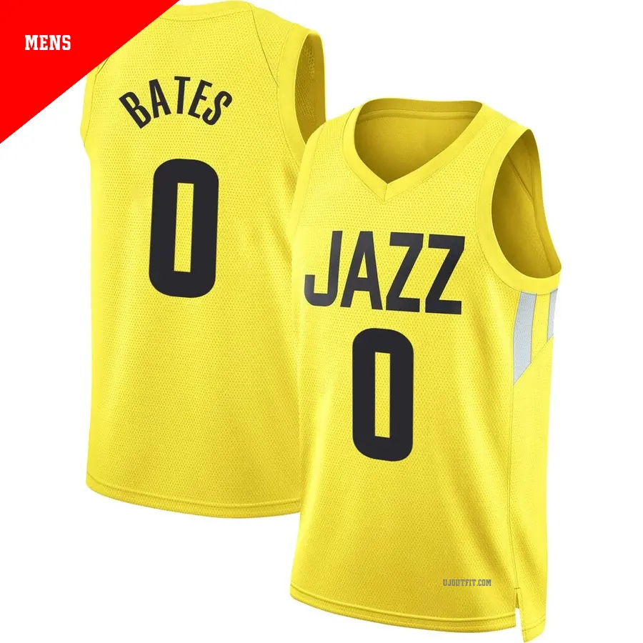 ＃0 Men's Tamar Bates Utah Jazz 2022/23 Swingman Gold City Edition Jersey