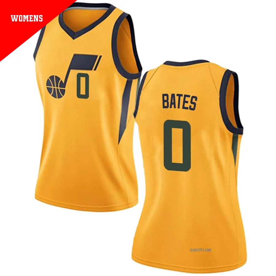 ＃0 Women's Tamar Bates Utah Jazz Gold Swingman Jersey Statement Edition