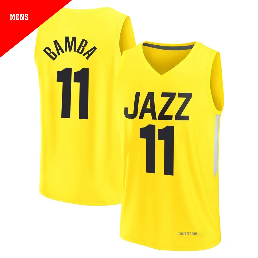 ＃11 Men's Mo Bamba Utah Jazz 2022/23 Fast Break Yellow City Edition Jersey