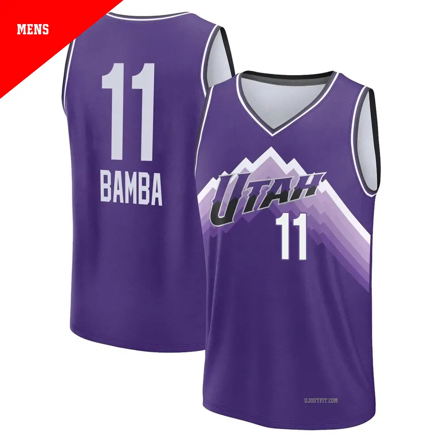＃11 Men's Mo Bamba Utah Jazz 2023/24 Fast Break Purple City Edition Jersey