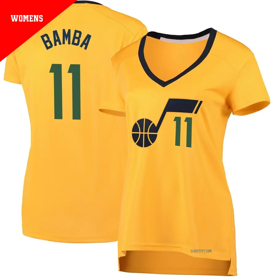 ＃11 Women's Mo Bamba Utah Jazz Gold Fast Break Jersey Statement Edition